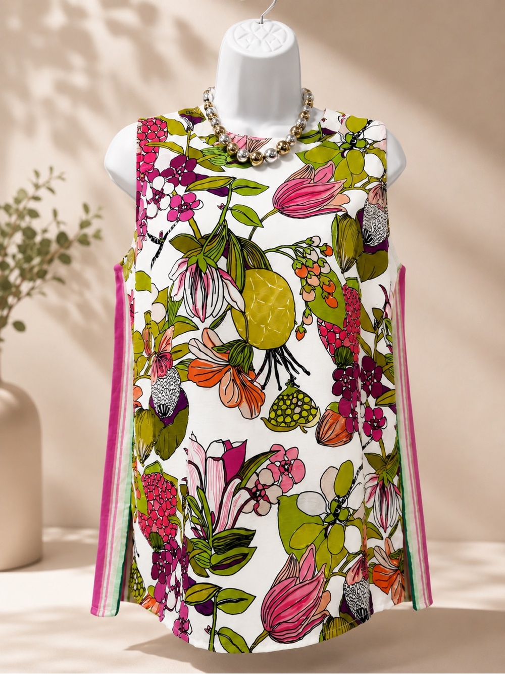 Sharon You g - Floral Sleeveless Pink & Green Top